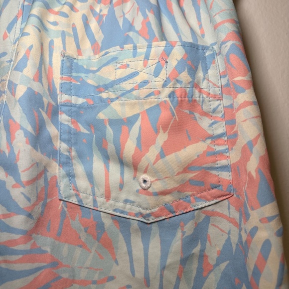 Abercrombie & Fitch Boys Blue Swim Trunks Size 9/10 Leaf Print Drawstring - Picture 5 of 5